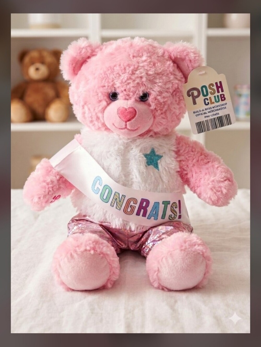 NWT Build-A-Bear Pink Cuddles Teddy Bear Bundle